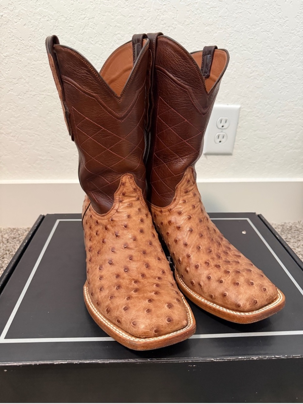Black Jack Full Quill Ostrich Boots Mens